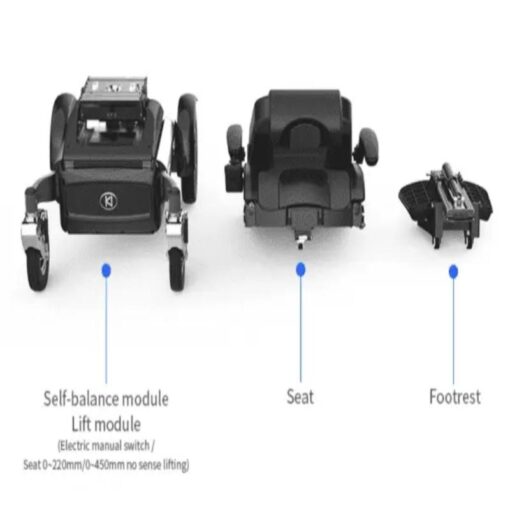 Electric Wheelchair with Electric Adjustable Seat, Backrest and Rotation - GM-KS1