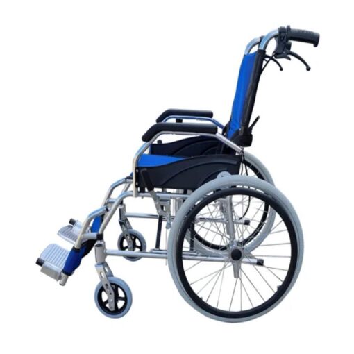 Lightweight Wheelchair with Foldable Backrest and Attendant Handbrakes - GM-CA967LHB-B