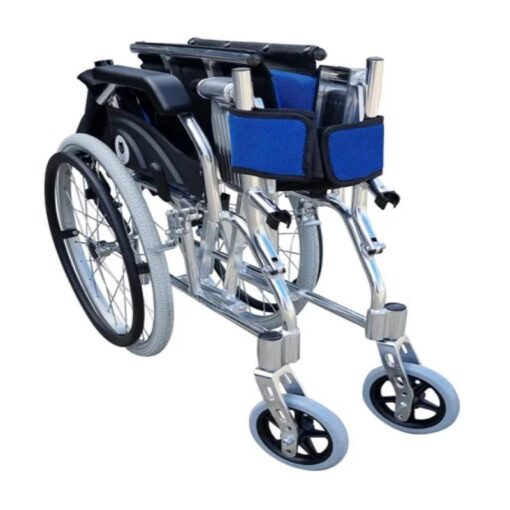 Lightweight Wheelchair with Foldable Backrest and Attendant Handbrakes - GM-CA967LHB-B