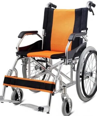 Lightweight Wheelchair with Foldable Backrest and Attendant Handbrakes - GM-CA967LHB-O