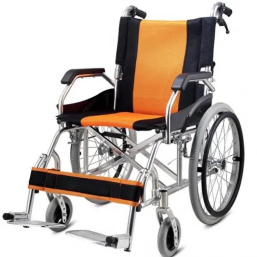 Lightweight Wheelchair with Foldable Backrest and Attendant Handbrakes - GM-CA967LHB-O