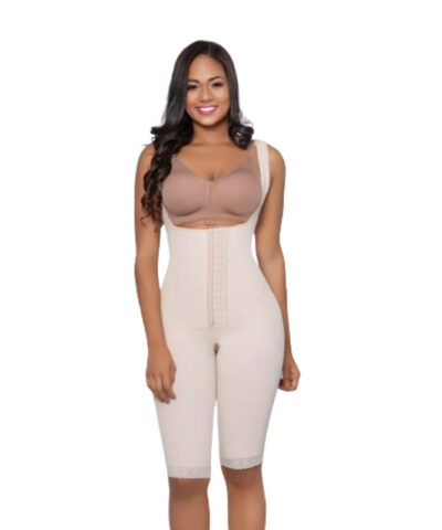 MS Contours 11323 Stage 2 Braless Full Body Above Knee Faja with/without Bottocks and Hooks Compression Garment