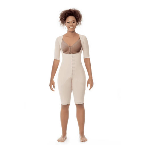 MS Contours 11523 Stage 2 NSP Braless Full Body Above Knee Faja with Sleeves Compression Garment