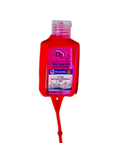 Dr Hygiene - Hand Sanitizer 60ml with Silicone Rubber Holder, Pink - LOC-1625