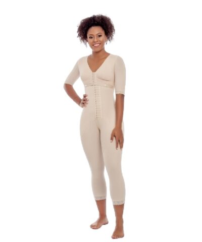 MS Contours 11424 Full Body Under Knee Faja with Sleeves Compression Garment