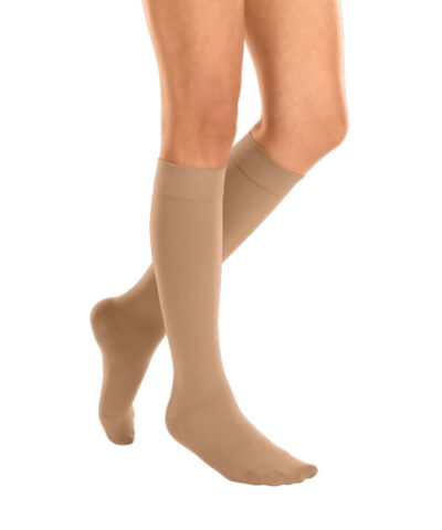 Duomed - Closed-Toe Thigh with Silicone Top Band Compression Stockings CCL 2, Beige