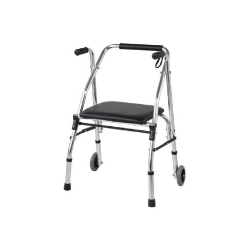 3W Healthcare - Aluminium Folding Walker Rollator Silver, 48 x 63 x 84-94cm - 3WG-914L