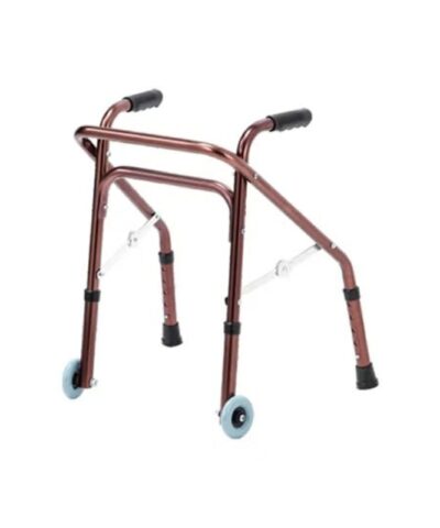 3W Healthcare - Aluminium Folding Walker with Wheel 2.5", 41 x 50 x 52-62cm - 3WG-966L-2.5"