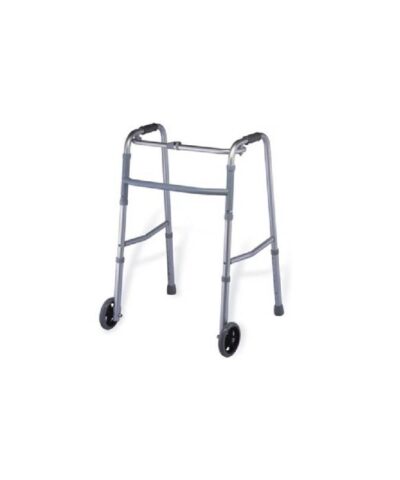 3W Healthcare - Aluminium Walker with Wheel 2.5", 51 x 57.5 x 77.5-95.5cm - 3WG-912L-2.5"