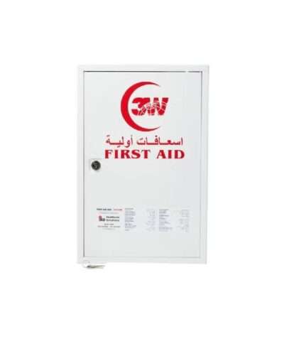 3W Healthcare - First Aid Cabinet White in Painted Metallic, 27 x 12 x 57cm - 3WF-076B