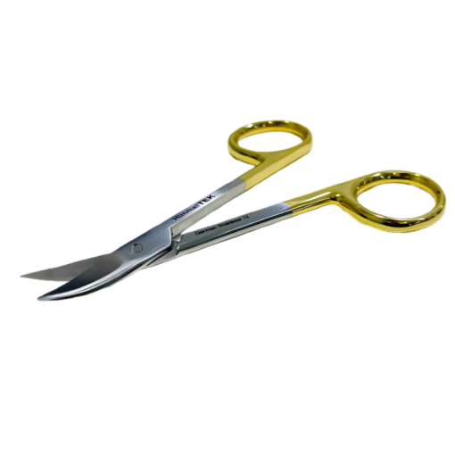 Himmel Tek - TC Gold Plated Dental Bee/Bee Crown Scissors, 4.3/4inch Cvd