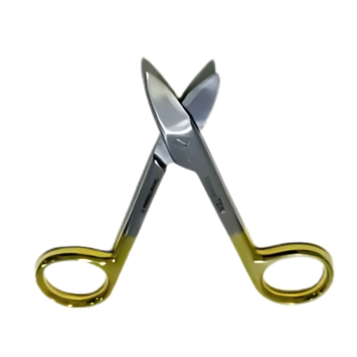 Himmel Tek - TC Gold Plated Dental Goldman Fox Scissors Curved, 5inch