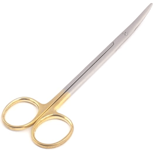 Himmel Tek - TC Gold Plated Surgical Iris Scissors Curved, 4.5inch