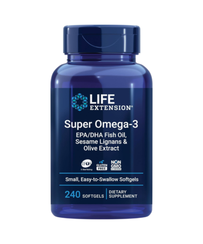 Life Extension Omega3 EPA/DHA Fish Oil, Sesame & Olive Extract, 240 Softgels